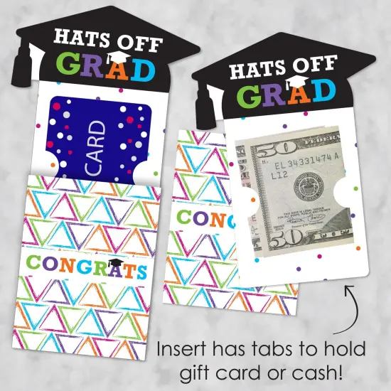 Big Dot of Happiness Hats Off Grad - Graduation Party Money and Gift Card Sleeves - Nifty Gifty Card Holders - Set of 8 {4}