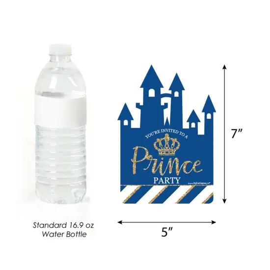 Big Dot of Happiness Royal Prince Charming - Shaped Fill-in Invitations - Baby Shower or Birthday Party Invitation Cards with Envelopes - Set of 12 {6}