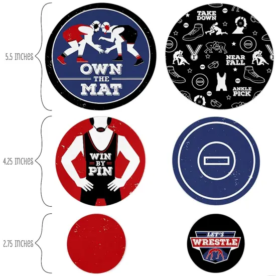 Big Dot of Happiness Own the Mat - Wrestling - Birthday Party Giant Circle Confetti - Wrestler Party Decorations - Large Confetti 27 Count {3}