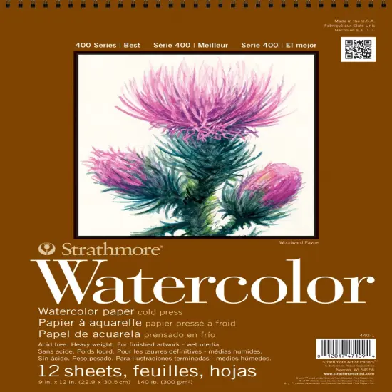 Strathmore Watercolor Paper Pad 9"X12"-140lb Cold Press 12 Sheets {1}