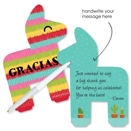 Big Dot of Happiness Let's Fiesta - Shaped Thank You Cards - Fiesta Thank You Note Cards with Envelopes - Set of 12 {3}