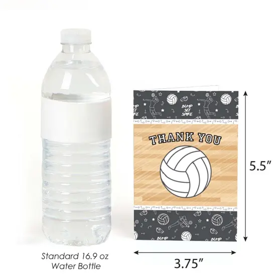 Big Dot of Happiness Bump, Set, Spike - Volleyball - Baby Shower or Birthday Party Thank You Cards (8 count) {4}