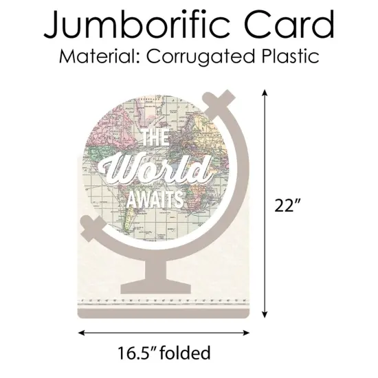 Big Dot of Happiness World Awaits - Travel Themed Congratulations Giant Greeting Card - Big Shaped Jumborific Card {6}