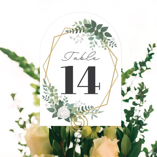 Big Dot of Happiness Boho Botanical Bride - Greenery Bridal Shower and Wedding Party Double-Sided 5 x 7 inches Cards - Table Numbers - 1-20 {6}