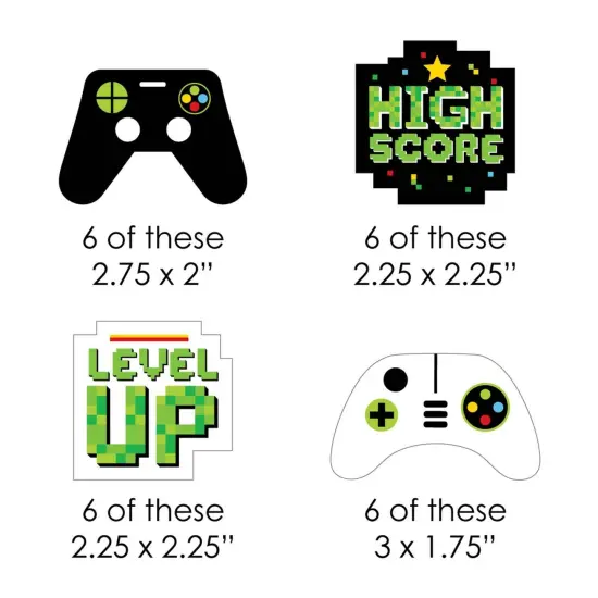 Big Dot of Happiness Game Zone - Paper Straw Decor - Pixel Video Game Party or Birthday Party Striped Decorative Straws - Set of 24 {3}