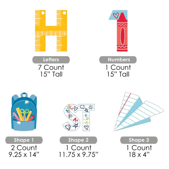 Big Dot of Happiness First Day of School - Yard Sign Outdoor Lawn Decorations - Back to School Classroom Yard Signs - Happy 1st Day {7}