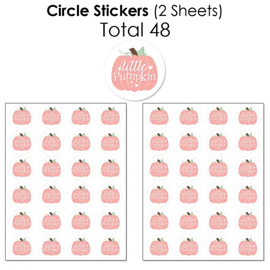 Big Dot of Happiness Girl Little Pumpkin - Fall Birthday Party or Baby Shower Candy Favor Sticker Kit - 304 Pieces {7}