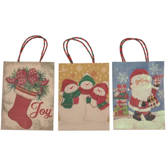 Northlight 20-Count Assorted Christmas Themed Paper Gift Bags Multi {4}