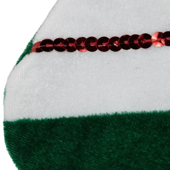 Northlight 18" Red and Green Velvet Sequin Stripe Christmas Stocking {5}