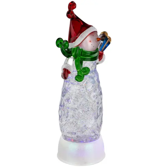 Northlight LED Lighted Acrylic Snowman Christmas Snow Globe - 11.5" Clear {4}