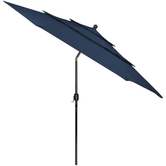Northlight 9.75ft Outdoor Patio Market Umbrella with Hand Crank and Tilt, Navy Blue {6}
