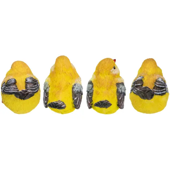Tii Collections Set of 4 Medium Goldfinch Bird Figurines 4" Yellow {5}