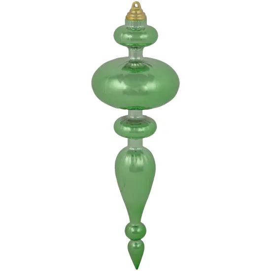 Northlight Commercial Size 2-Finish Christmas Finial Shatterproof Ornaments - Green -12" - 4ct {6}