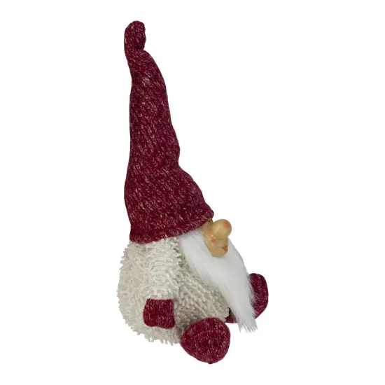 Northlight Chubby Smiling Gnome Plush Christmas Figure - 15" - Ivory and Red {4}