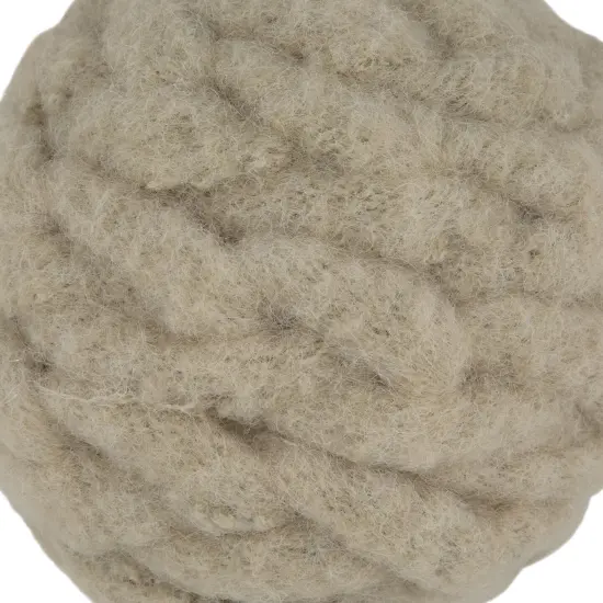 Northlight 3.75" Beige Woven Yarn Ball Hanging Christmas Ornament {5}