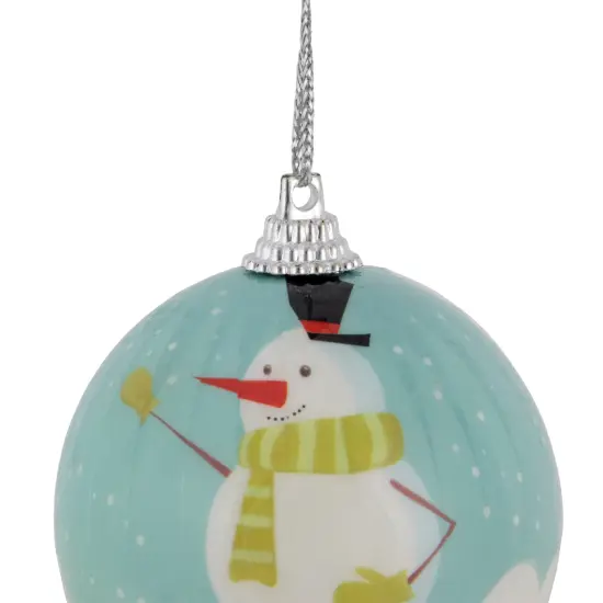 Northlight Snowmen Decoupage Christmas Ball Ornaments - 2.25" (60mm) - 14ct Blue {5}