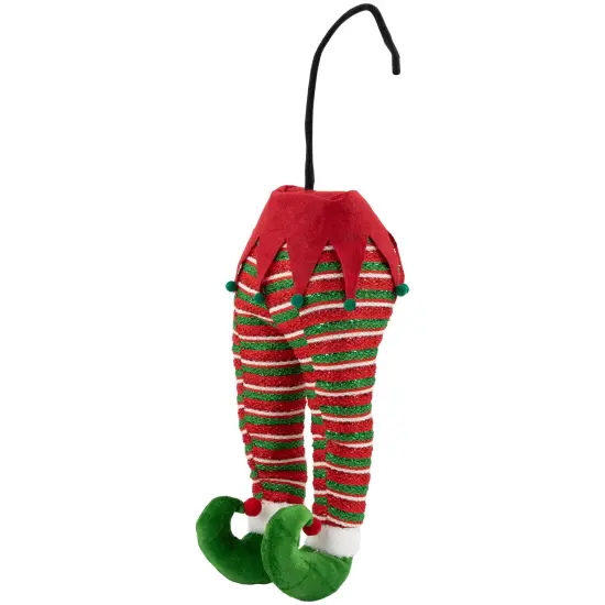 Northlight 19" Red and Green Striped Elf Legs Christmas Decoration {5}