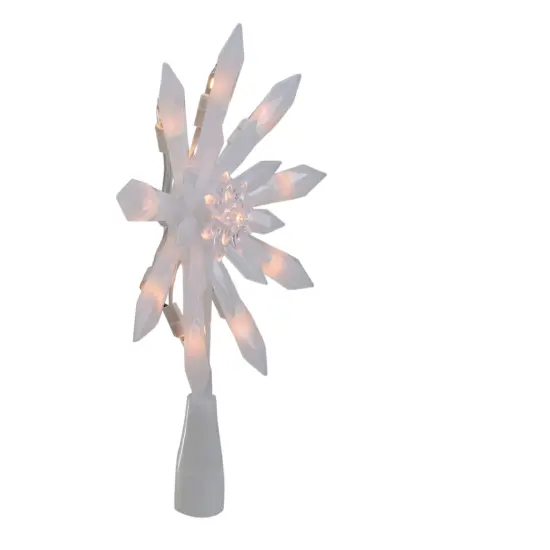 Northlight 9-Inch Lighted White Snowflake Christmas Tree Topper - Clear Lights {4}