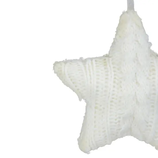 Northlight Plush Cable Knitted Star Hanging Christmas Ornament - 4" - Cream White Ivory {6}