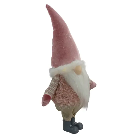 Northlight LED Lighted Boy Gnome Christmas Figure - 16" - Mauve Pink {4}