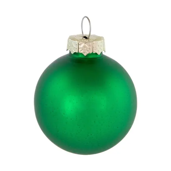 Northlight 2-Finish Christmas Glass Ball Ornaments - 1.75" (45mm) - Green - 10ct {6}