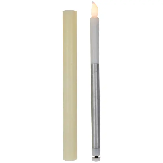Northlight Set of 4 Solid Cream Flameless LED Constant Wax Taper Candles 9.5" Ivory {6}