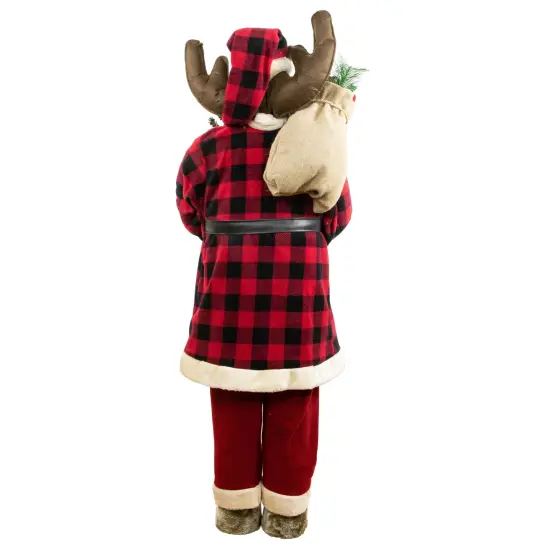Northlight Moose Santa Claus Standing Christmas Figure - 48" Red {5}