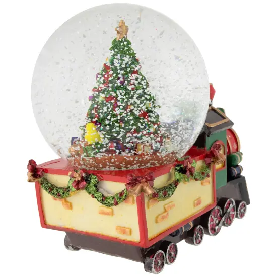 Northlight Elf Train Musical Christmas Snow Globe - 8" Red {6}