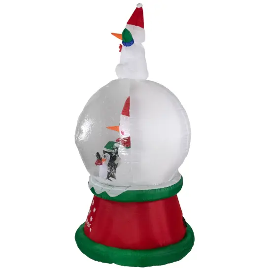 Northlight Lighted Inflatable Santa and Friends Snow Globe Outdoor Christmas Decoration - 6.75' Red {5}