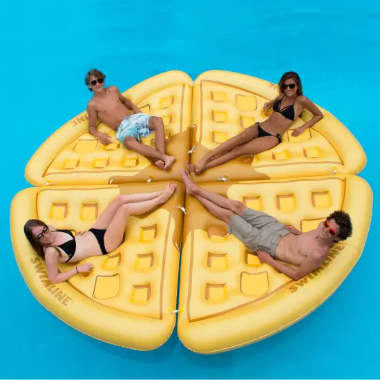 Swimline Waffle Slice Inflatable Swimming Pool Raft - 84" Yellow {4}
