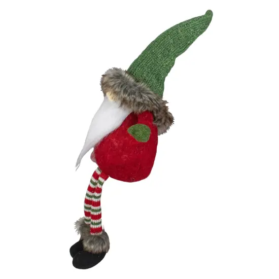 Northlight Dangling Legs Plush Sitting Gnome Christmas Figure - 25" - Red and Green {4}