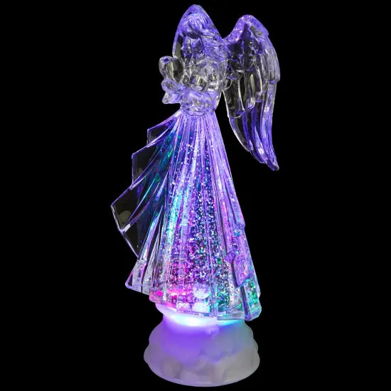 Northlight LED Lighted Acrylic Angel Christmas Snow Globe - 8.75" Clear {5}