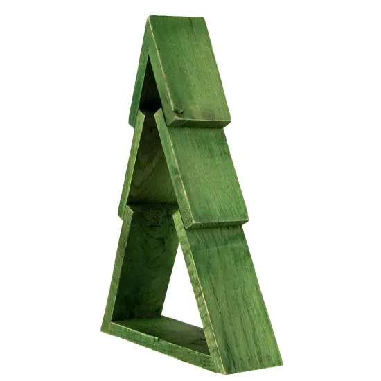 Northlight Geometric Wooden Christmas Tree Display - 9.5" - Green {5}