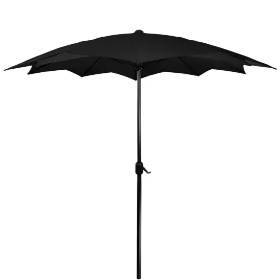 Northlight 8.5ft Outdoor Patio Lotus Umbrella with Hand Crank, Black {5}
