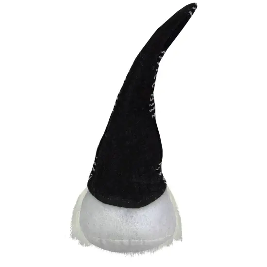 Northlight Plush Sitting Christmas Gnome with Long Beard Decoration - 12" - Black and White {6}