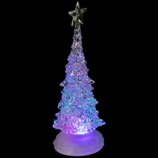 Northlight LED Lighted Acrylic Christmas Tree Decoration - 10.5" - Multi-Color Lights Clear {6}
