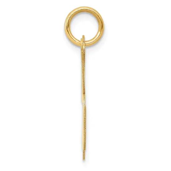 14K Yellow Gold Large Fancy Script Initial K Charm Jewerly 22mm x 17mm {2}