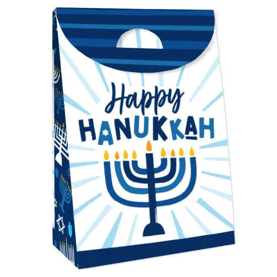 Big Dot of Happiness Hanukkah Menorah - Chanukah Holiday Gift Favor Bags - Party Goodie Boxes - Set of 12 {4}