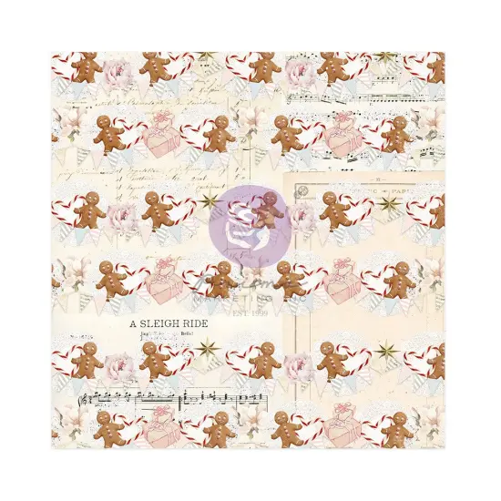 Christmas Market Collection - Cookies For Santa - 12"x12" w/ foil details / paper Scrapbook Supplies Material For Craft Notebooksdecoupage Album Journals Planners Art Journaling Bullet {2}