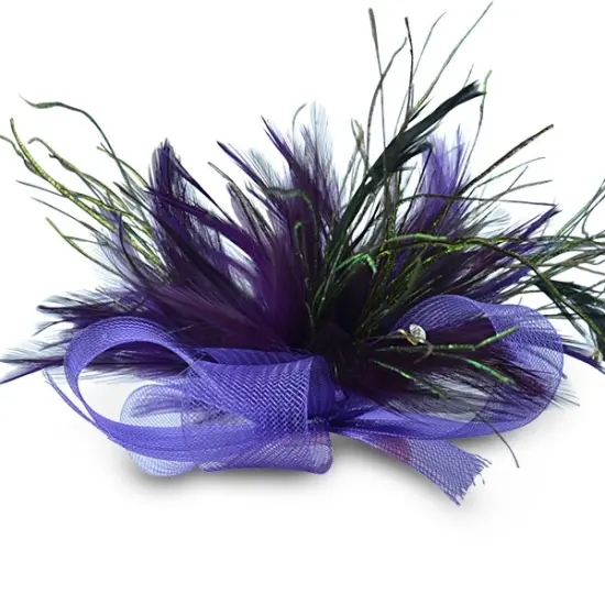 Muriel Feather Brooch and Hairclip Purple {3}