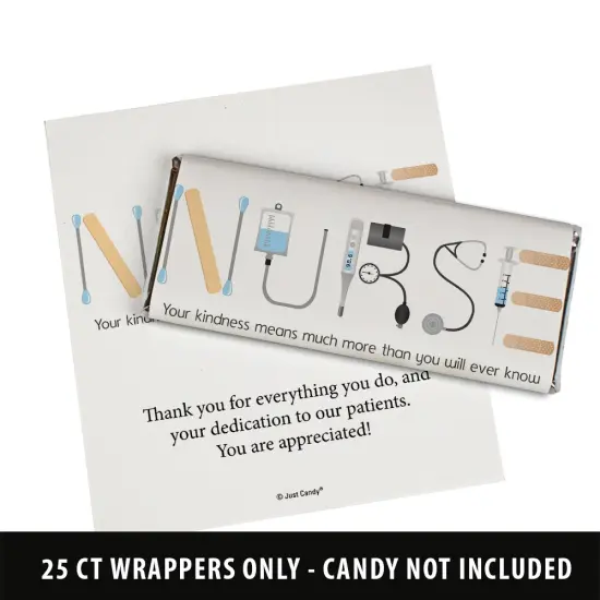 24ct Nurse Appreciation Week Thank You Wrappers Only for Chocolate Bars by Just Candy {1}