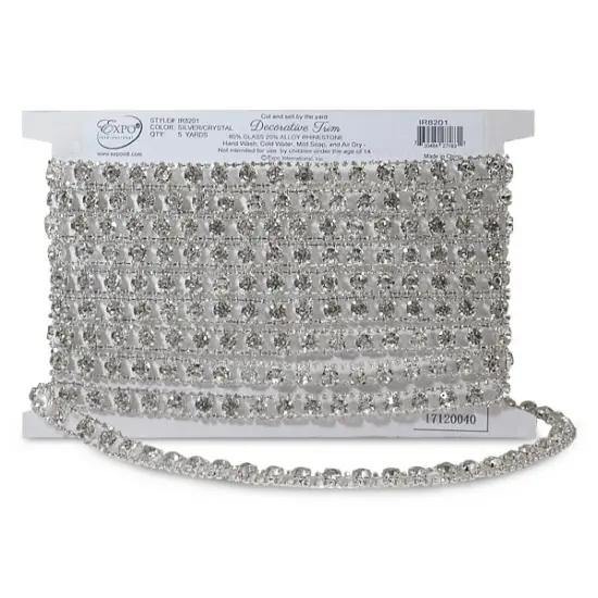 Irina 1/2" Rhinestone Chain Trim {2}