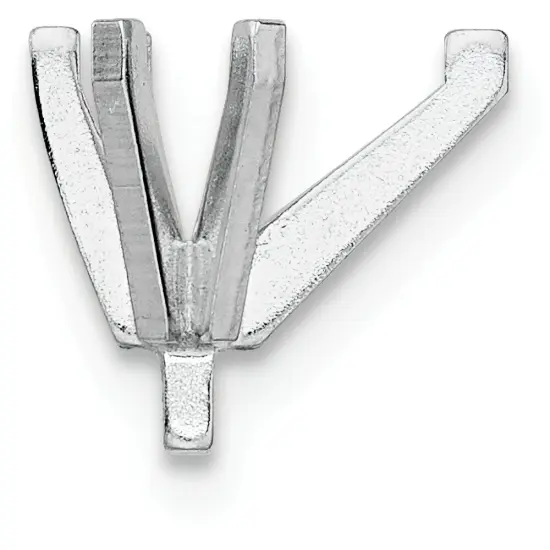 14K White Gold 6 Prong Pear Straight Peg Head 5.5x9mm {1}