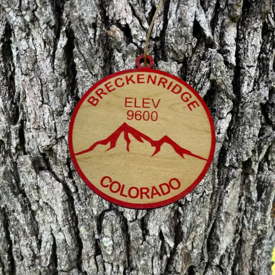 Ornament CUSTOM - Breckinridge Colorado Elevation 9600 BLACK {4}