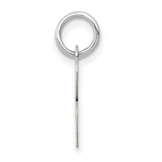 14K White Gold Small Script Initial Letter B Charm Jewerly 17mm x 10mm {2}