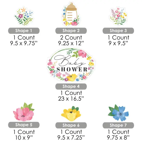 Big Dot of Happiness Wildflowers Baby - Yard Sign and Outdoor Lawn Decorations - Boho Floral Baby Shower Yard Signs - Set of 8 {7}
