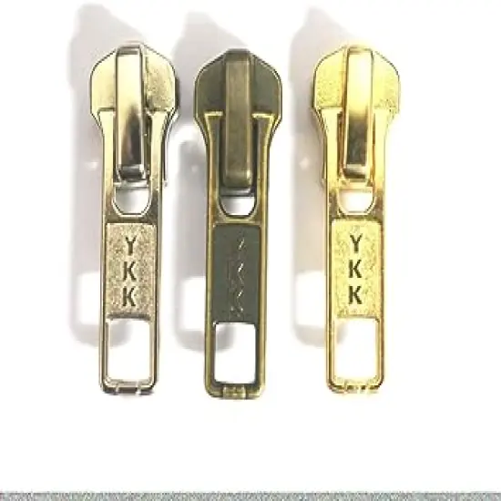YKK #5 Lock Zipper Slider Metal Teeth Antique Mix Color Replace Part (6 Sliders) {1}