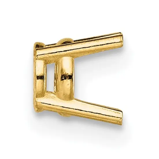 14K Gold 4 Prong Round Medium Weight Basket Setting 6mm {2}