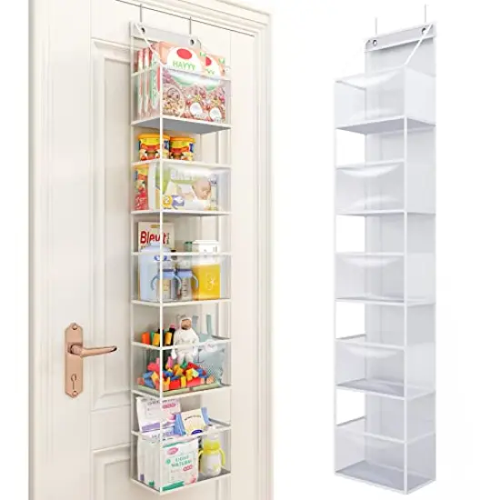 5-Shelf Over-the-Door Hanging Pantry Organizer - Ultra Sturdy with Clear Plastic Pockets, 25lb Capacity, Ideal for Closet, Bedroom, Nursery, Bathroom, and Sundries {3}