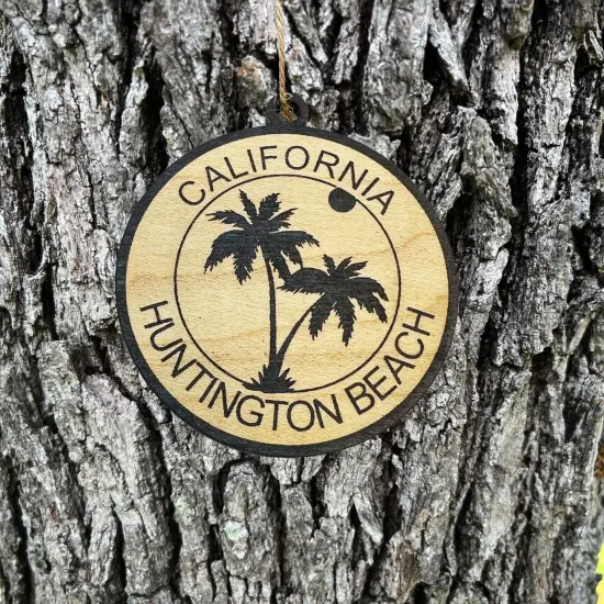 Ornament CUSTOM - Huntington Beach California BLACK {4}